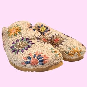 Free People Damon Tea Crochet Beaded Mule Slides